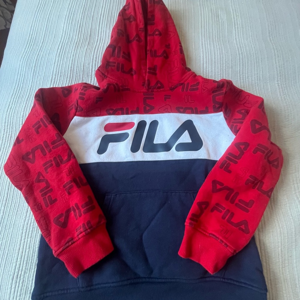 Fila Kids Red and Navy Hoodie